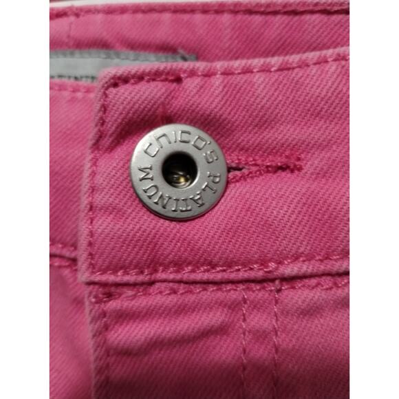 Chico's Platinum Pink Crop Jeans Chico's Size 1.5 Women's Sz 10 Denim Stretch - Picture 2 of 6